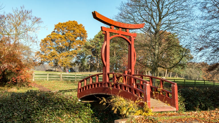 The Chinese Bridge and Moon Gate at Greys Court, Oxfordshire